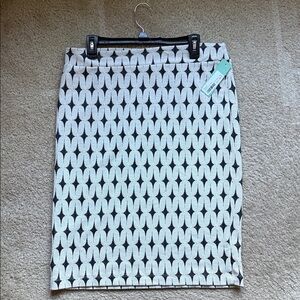 Renee C. Black and White Geometric Pencil Skirt
